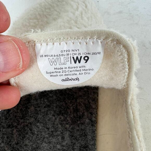 Allbirds Shoes Women's 9 White Merino Cozy Casual Wool Lounger Fluffs Slip-On - Picture 10 of 10